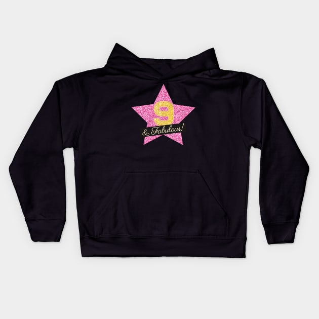 9th Birthday Gifts Women Fabulous - Pink Gold Kids Hoodie by BetterManufaktur